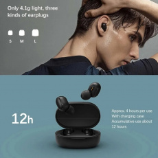 Гарнитура Xiaomi Redmi AirDots 2 (затычки, беспроводные, Bluetooth 5.0, с микрофоном, до 10m, до 4 часов работы от батареи, black)