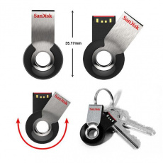 Флеш накопитель USB 2.0 8Gb SanDisk Cruzer Orbit (SDCZ58-008G-B35, black-silver)