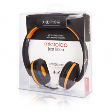 Наушники Microlab K761D (накладные закрытые, для мобильных устройств, с микрофоном, 1.2m, black-orange)
