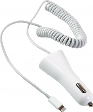 Зарядное устройство от прикуривателя Defender ACA-01 (1 USB разъём, кабель 1.5m для Apple, 1A, white)