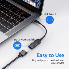 Конвертер Type-C (m) -> HDMI (f) (4K, 0.15m, black)
