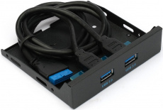 Фронтальная панель Gembird FP3.5-USB3-2A (3.5", 2хUSB 3.0, black)