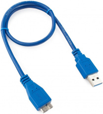 Кабель USB 3.0 Am - micro USB 0.5m (CCP-mUSB3-AMBM-0.5M, медь, двойное экранирование, blue) Cablexpert
