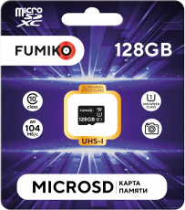 Карта памяти SDXCmicro Card 128Gb FUMIKO (FMD-17 Class 10, UHS-I,  до 104MB/s, без адаптера)