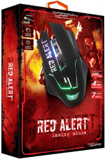 Мышь QUMO Red Alert M13 (USB, optical, 3200dpi, игровая, 7 цветов подсветки, 1.65m, soft-touch, black)