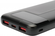 Внешний аккумулятор Gembird GPB-10Q (литий-полимерный, 10000mAh, выход 3A, вход 2.5А, QC4.0, PD, black)