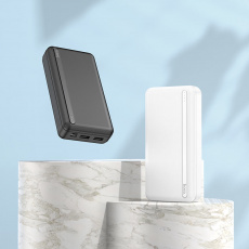Внешний аккумулятор hoco J91A (литий-полимерный, 20000mAh, 2*USB 2.1A, вход 2A, white)