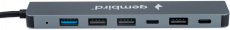USB 3.0 HUB Gembird UHB-C445 (4 порта, активный, Type-C, 4x USB2.0, USB3.0, 0.17m, grey)