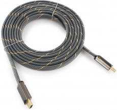 Кабель HDMI (m) - HDMI (m) 3.0m (CC-P-HDMI04-3M, серия Platinum, 4K, ver.2.0, плоский, с позолоченными контактами, тканевая оплётка, silver) Cablexpert
