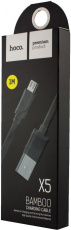 Кабель USB 2.0 Am - micro USB 1.0m (X5 Bamboo, 2.4A, black) hoco