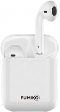 Гарнитура FUMIKO BE02 (FBE02-01, вкладыши, беспроводная, Bluetooth 5.0, с микрофоном, до 3 часов работы от батареи, white)