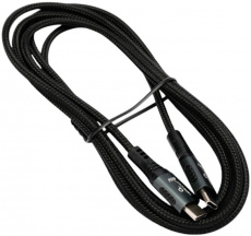 Кабель Type-C --> Type-C 2.0m (ССP-USB2.0-240W-2M, 5A, 240W, медь, быстрая зарядка, QC4.0, PD3.1, нейлоновая оплётка, black) Cablexpert