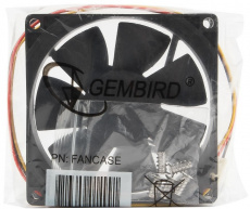 Вентилятор Gembird FANCASE (80x80x25mm, sleeve, 2600rpm, 35dBa, 3pin, black) OEM