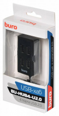 USB 2.0 HUB Buro BU-HUB4-U2.0 (4 порта, black)