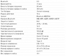 Гарнитура Accesstyle Saffron TWS (затычки, беспроводная, Bluetooth 5.0, с микрофоном, до 5 часов работы от батареи, white)