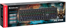 Клавиатура Defender Paladin GK-370L (USB, механическая, регулируемая подсветка, игровая, мультимедийная, промо-код "Crossout", black)