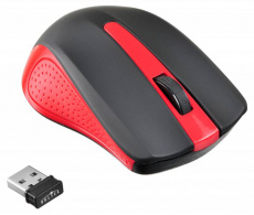 Мышь беспроводная Oklick 485MW+ (optical, 1200dpi, 2xAAA, soft-touch, black-red)