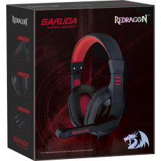 Наушники Redragon GARUDA (полноразмерные закрытые, c микрофоном, игровые, 2m, black-red)