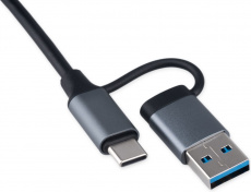USB 3.0 HUB Gembird UHB-C445 (4 порта, активный, Type-C, 4x USB2.0, USB3.0, 0.17m, grey)