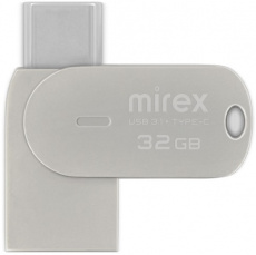 Флеш накопитель USB 3.1 32Gb Mirex BOLERO (USB 3.1 + USB Type-C, OTG, silver)