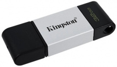 Флеш накопитель USB 3.2 32Gb Kingston DataTraveler 80 (DT80/32GB, OTG Type-C, 200MB/s, black-silver)