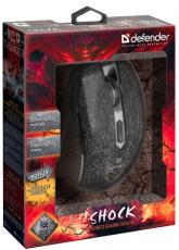 Мышь Defender Shock GM-110L (USB, optical, 3200dpi, игровая, подсветка, промо-код "War Thunder", коврик, 1.5m, black)