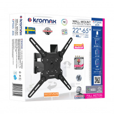 Настенный кронштейн для телевизоров и мониторов Kromax OPTIMA-406 (22"-65", VESA 75-400, до 40кг, grey titan)