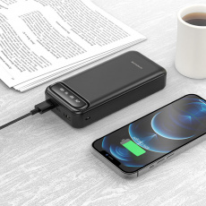 Внешний аккумулятор Borofone BJ14A Freeway (литий-полимерный, 20000mAh, 2*USB 2A, вход 2A, black)