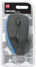 Мышь Defender MM-340 (USB, optical, 1000dpi, 1.35m, black-blue)