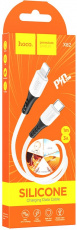 Кабель USB 2.0 Type-C - Lightning 1.0m (X82 iP PD, 3A, 20W, быстрая зарядка, силиконовый, PD, white) hoco