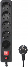 Сетевой фильтр Гарнизон (EHLB-2, 5 розеток, 3 метра, 10A, black) OEM