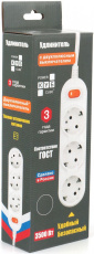 Сетевой удлинитель КУБ (Powercube PC-1-5M, 3 розетки, 5 метров, 16A, выключатель, white) RTL