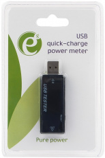 Тестер проходной Energenie EG-EMU-03 (USB A (m) input - USB A (f) output, 5A, 30W, QC3.0, black)