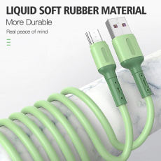 Кабель USB 2.0 Am - micro USB 1.0m (3A, быстрая зарядка, green)