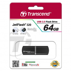 Флеш накопитель USB 2.0 64Gb Transcend JetFlash 320 (TS64GJF320K, black)