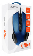 Мышь QUMO Office M14 (USB, optical, 1000dpi, 1.5m, black-blue)