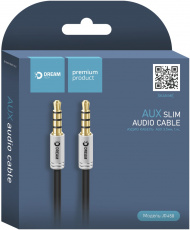 Кабель аудио 3.5mm Jack (m) - 3.5mm Jack (m) 1.0m (JD-458, 4pin, black-silver) Dream