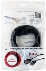 Кабель DisplayPort (m) - VGA (m) 1.8m (CCP-DPM-VGAM-6, v1.1, с позолоченными контактами, black) Cablexpert