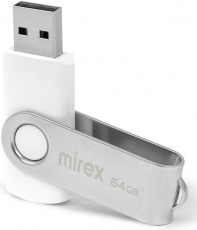 Флеш накопитель USB 2.0 64Gb Mirex Swivel (white)