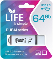 Флеш накопитель USB 2.0 64Gb LIFE DUBAI (LF64DUWHITE-01, white)