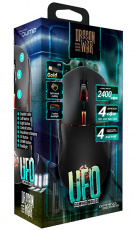 Мышь QUMO UFO M77 (USB, optical, 2400dpi, игровая, 7 цветов подсветки, soft-touch, 1.5m, black)