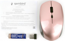 Мышь беспроводная Gembird MUSW-250-3 (optical, 1600dpi, AA, black-pink)