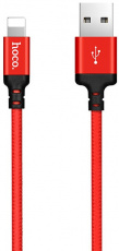 Кабель Hoco X14 Lightning 1.0m (X14 Times Speed, нейлоновая оплётка, red-black) hoco
