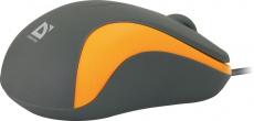 Мышь Defender Accura MS-970 (USB, optical, 1000dpi, soft-touch, 1.5m, grey-yellow)