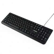 Клавиатура Гарнизон GK-115 (USB, текстура - шлифованный алюминий, black)