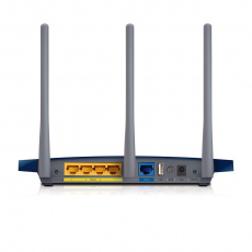 Роутер TP-LINK TL-WR1043ND (300Mbps, 2.4GHz, 4-ports, 1000Mbps, 3 съёмные антенны 5dBi, USB, USB Printer/FTP Server, black)