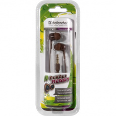 Наушники Defender CoffeeBERRY (затычки, без микрофона, 1.2m, brown)