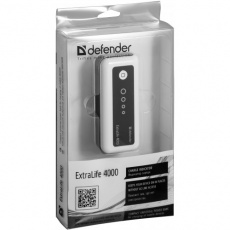 Внешний аккумулятор Defender ExtraLife 4000 (4000mA, USB 2.0, белый)