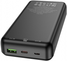 Внешний аккумулятор hoco J87A Tacker (литий-полимерный, 20000mAh, вход 3A micro USB + Tupe-C, выход 3A max, QC3.0, PD, 20W, black)