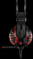 Наушники A4Tech Bloody M615 Knight (полноразмерные закрытые, с микрофоном, регулятор, игровые, 2.3m, подсветка, black-red)